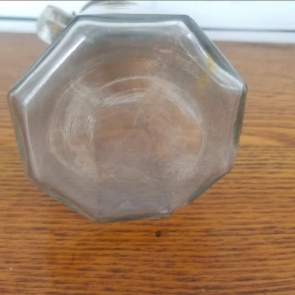 Vintage Syrup Pitcher Glass Handle Metal Flip Lid - Picture 7 of 8